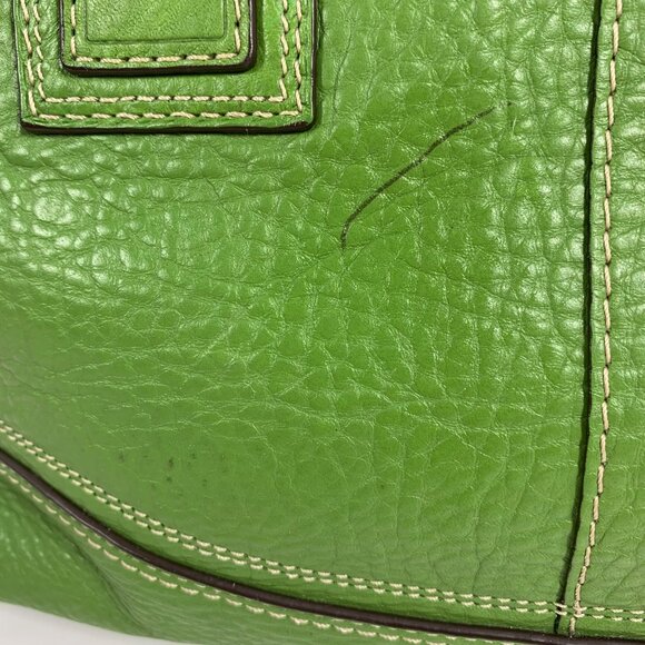 COACH Hamilton F13084 Green Leather Braided Belt Zip Top Shoulder Bag + Tag/Fob - Picture 6 of 13